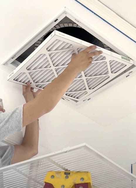 Central AC filter and airflow check