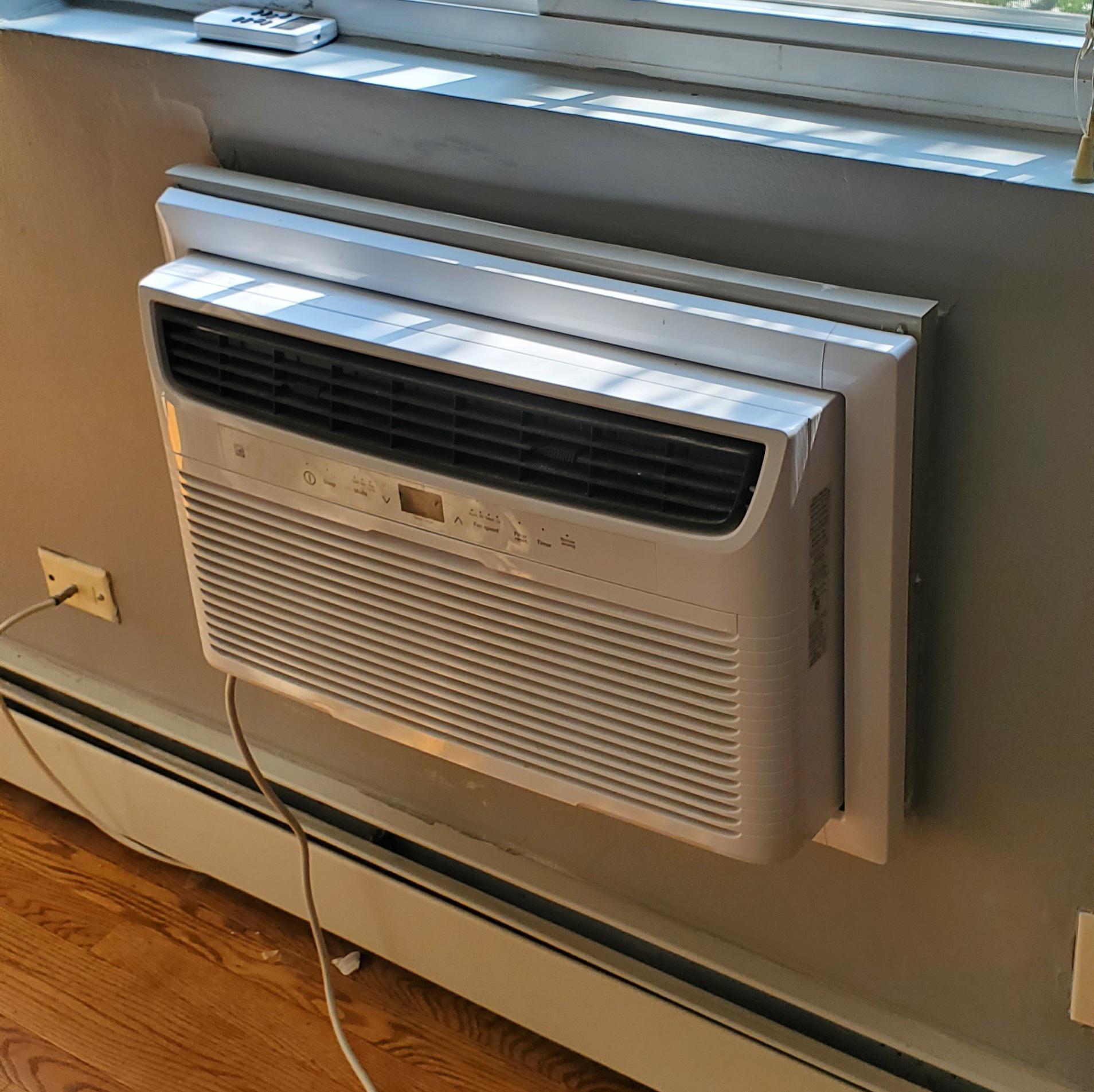 Wall or window AC unit during cleaning