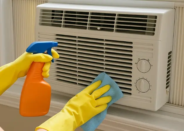 Wall or window AC cleaning
