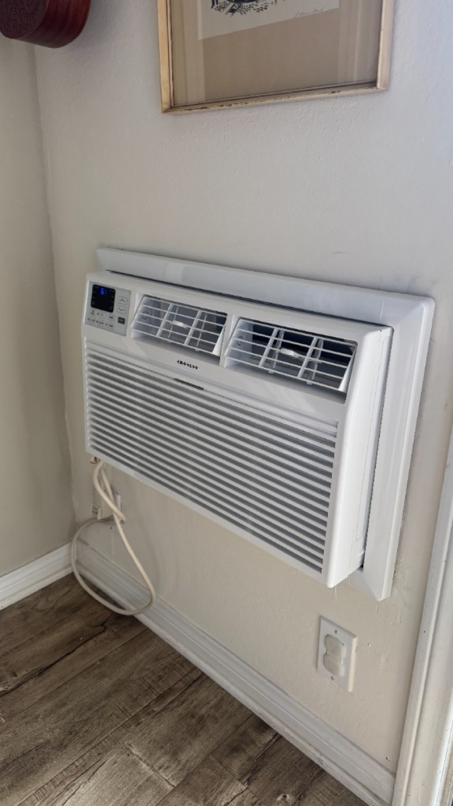 Installed through-wall Crosley AC unit